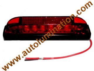 Truck Trailer RV Clearance Side Marker Submersible Red 6 Led Light
