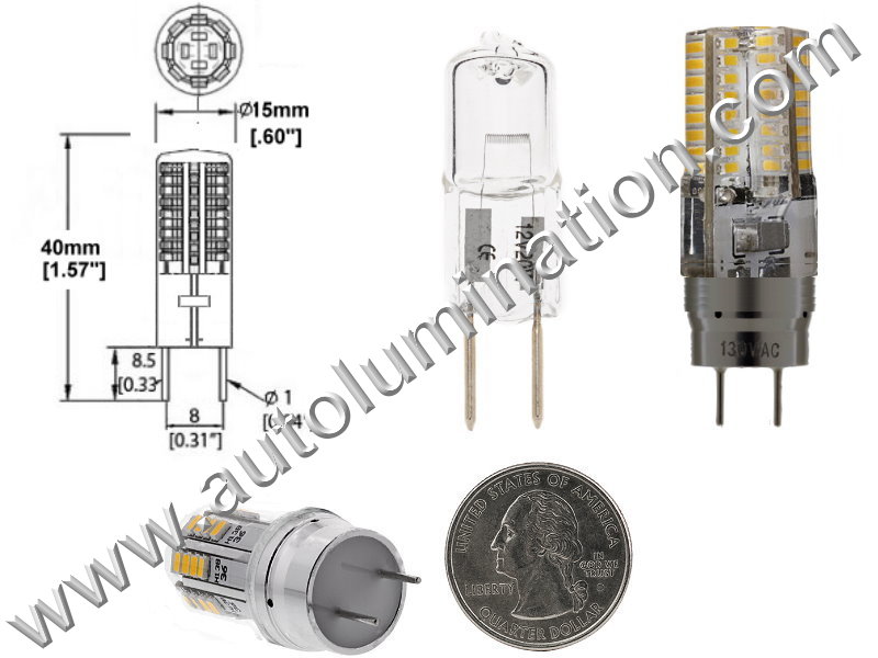 4 watt 2 Pin G8 Bi-Pin Led Bulb Replaces GE WB08X10051 or WB08X10057 Microwave Oven 