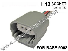 H13 9008 Headlight Ceramic Socket Pigtail Connector Harness Wiring
