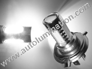 H4 9004 P43t 6000K Super White LED 12 Watt High Powered Headlight Bulb