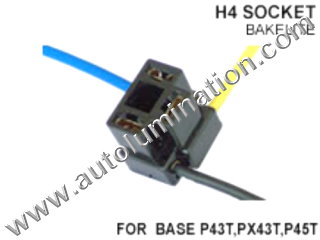 H4 9003 P43t Female Socket Pigtail Connector Wire