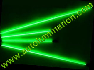 Car with Neon Underbody Light Tubes Green