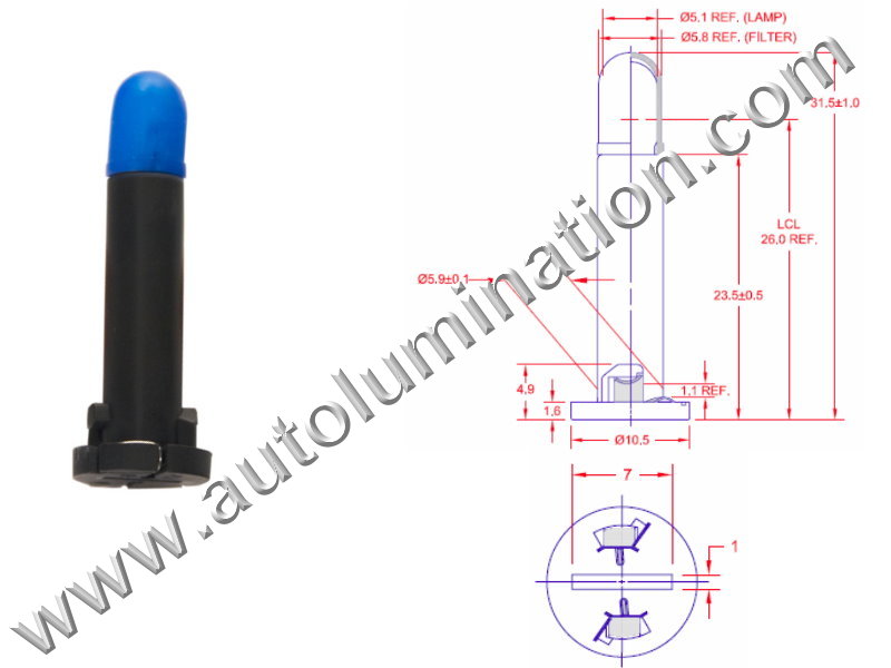 Instrument Panel Radio Light DNW21-EW89/GRA/32.5MM/39-08-5H