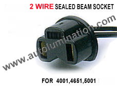 3 Wire Sealed Beam Socket Pigtail Connector Wire