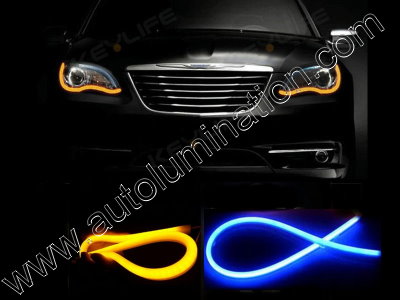 LED Strip Switchback Blue Amber Turn Signal Daylight