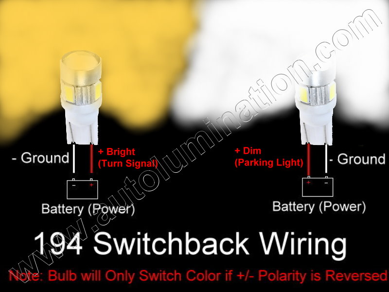 2825 194 161 168 Switchback White Amber led Bulb Wiring