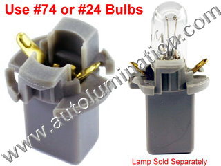 Instrument Panel Light T21 T1 3/4 Long Wedge Twist Lock Bulb Holder Socket Grey manual heat control  jeep grand Cherokee 