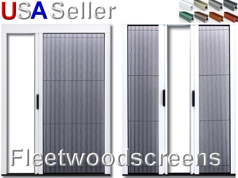Details About Retractable Pleated Folding Sliding Patio Door Screen Screens Custom Sizes